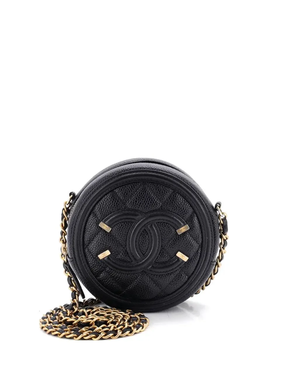 Chanel Filigree Round Clutch With Chain #285332C29B